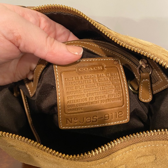 Coach Tan Suede Shoulder Bag with Pouch - Picture 12 of 14